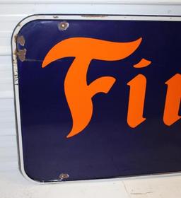 Large Firestone Tires Horizontal Porcelain Sign