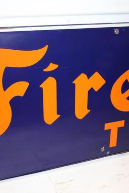 Large Firestone Tires Horizontal Porcelain Sign