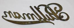 Brass Pullman Motor Car Co Radiator Script Emblem