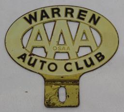 Warren OH AAA Auto Club Emblem Badge