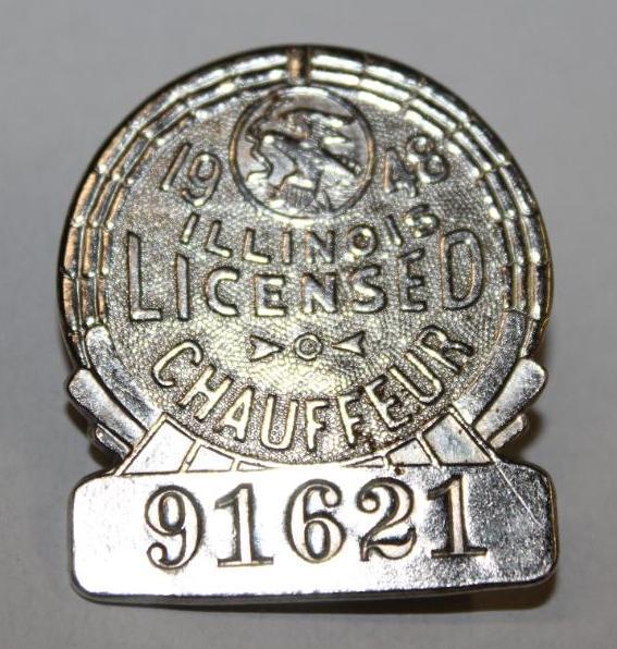 1948 Illinois Registered Chauffeur Pin Badge