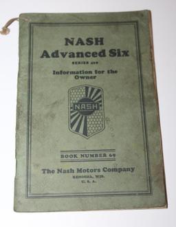 1929 Nash Advanced Six Series 460 Owners Manual Book