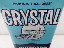 Crystal Outboard Motor Oil Flat Quart Can