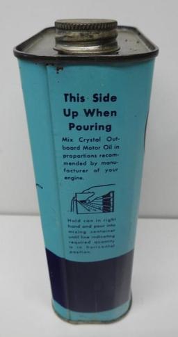 Crystal Outboard Motor Oil Flat Quart Can
