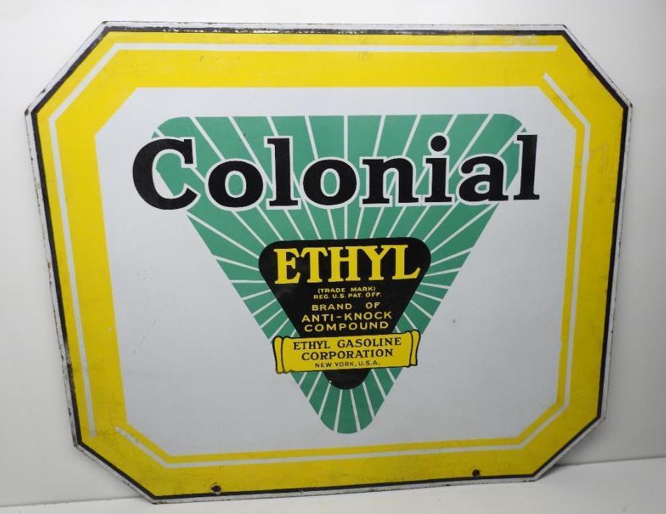 Colonial Ethyl Porcelain Sign