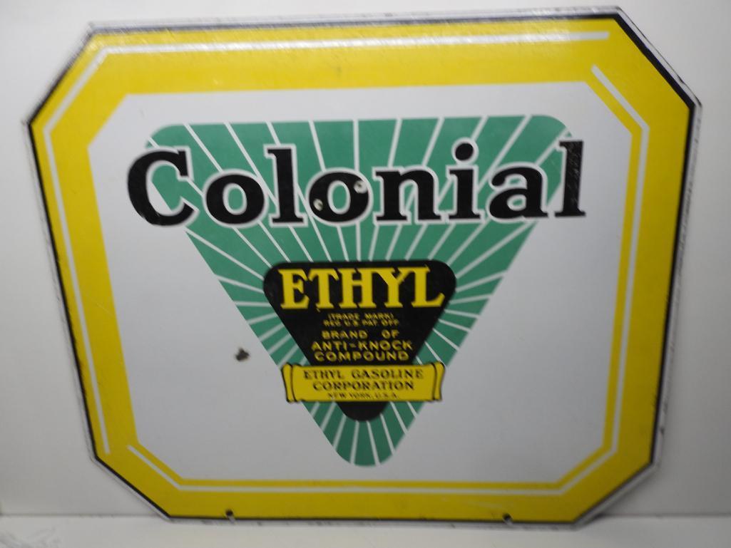 Colonial Ethyl Porcelain Sign