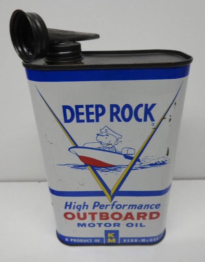 Deep Rock Outboard Motor Oil Flat Quart Can