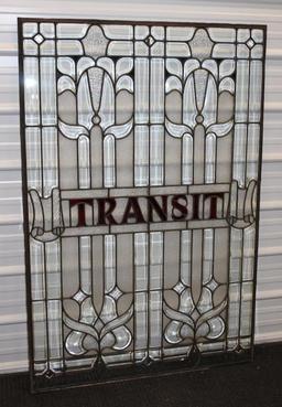 Detailed Transit Stained Glass Window
