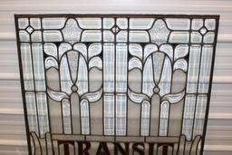 Detailed Transit Stained Glass Window