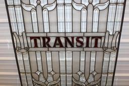 Detailed Transit Stained Glass Window
