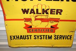 Walker Certified Mufflers Embossed Tin Sign