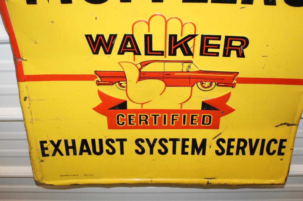 Walker Certified Mufflers Embossed Tin Sign