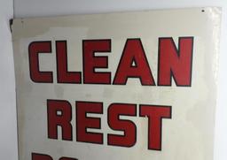 Mobil Friendly Service Clean Rest Rooms Sign