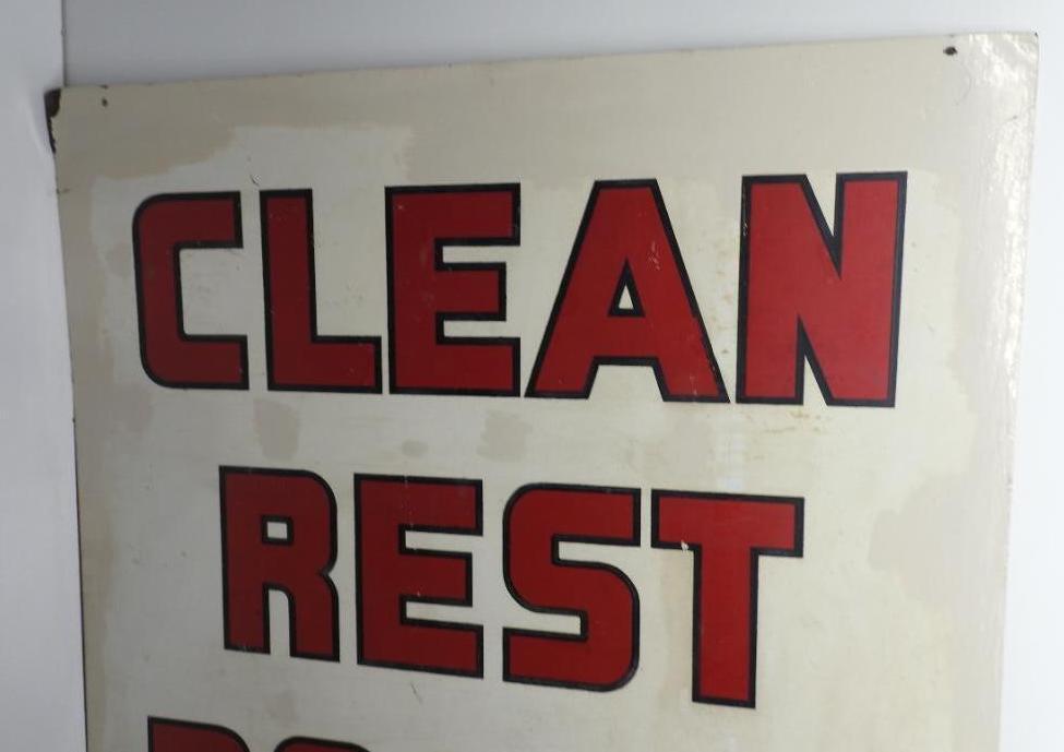 Mobil Friendly Service Clean Rest Rooms Sign