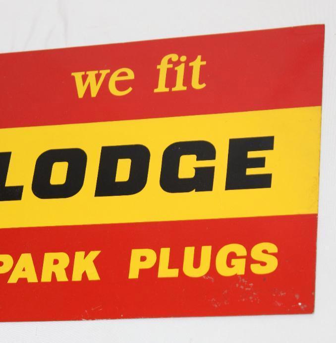 Lodge Spark Plugs Tin Advertising Flange Sign