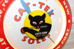 1947 Pre Double Bubble Cat's Paw Heels and Soles Advertising Clock
