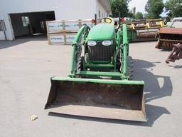 JD 3320 w/JD 300CX Ldr, ROPS, 4WD, 1629 Hrs.