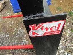 Kivel Dual Prong Bale Spear Attachment w/Backframe