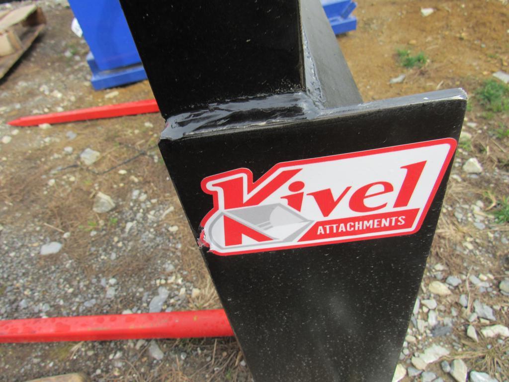 Kivel Dual Prong Bale Spear Attachment w/Backframe