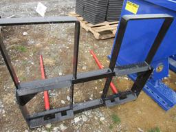 Kivel Dual Prong Bale Spear Attachment w/Backframe