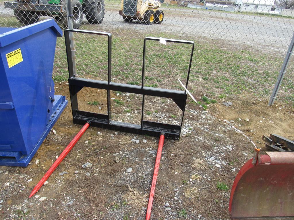 Kivel Dual Prong Bale Spear Attachment w/Backframe