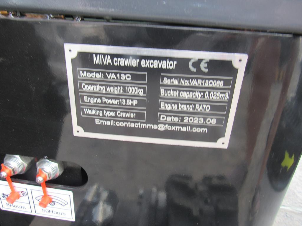 Miva VA13C Mini Excavator w/Cab & Thumb
