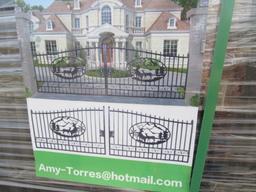 New Greatbear 20' Bi-Parting Iron Gate Pair, Deer