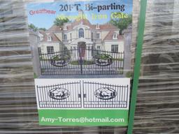 New Greatbear 20' Bi-Parting Iron Gate Pair, Deer