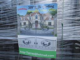 New Greatbear 20' Bi-Parting Iron Gate Pair, Deer