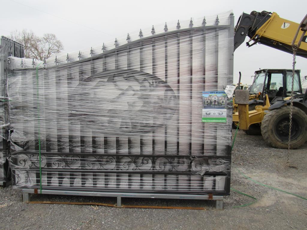 New Greatbear 20' Bi-Parting Iron Gate Pair, Deer