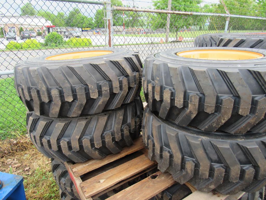 (New) 12-16.5 Tires On Wheels for Case (set of 4)