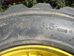 12-16.5 Tires On Wheels for NH/JD/CAT (set of 4)