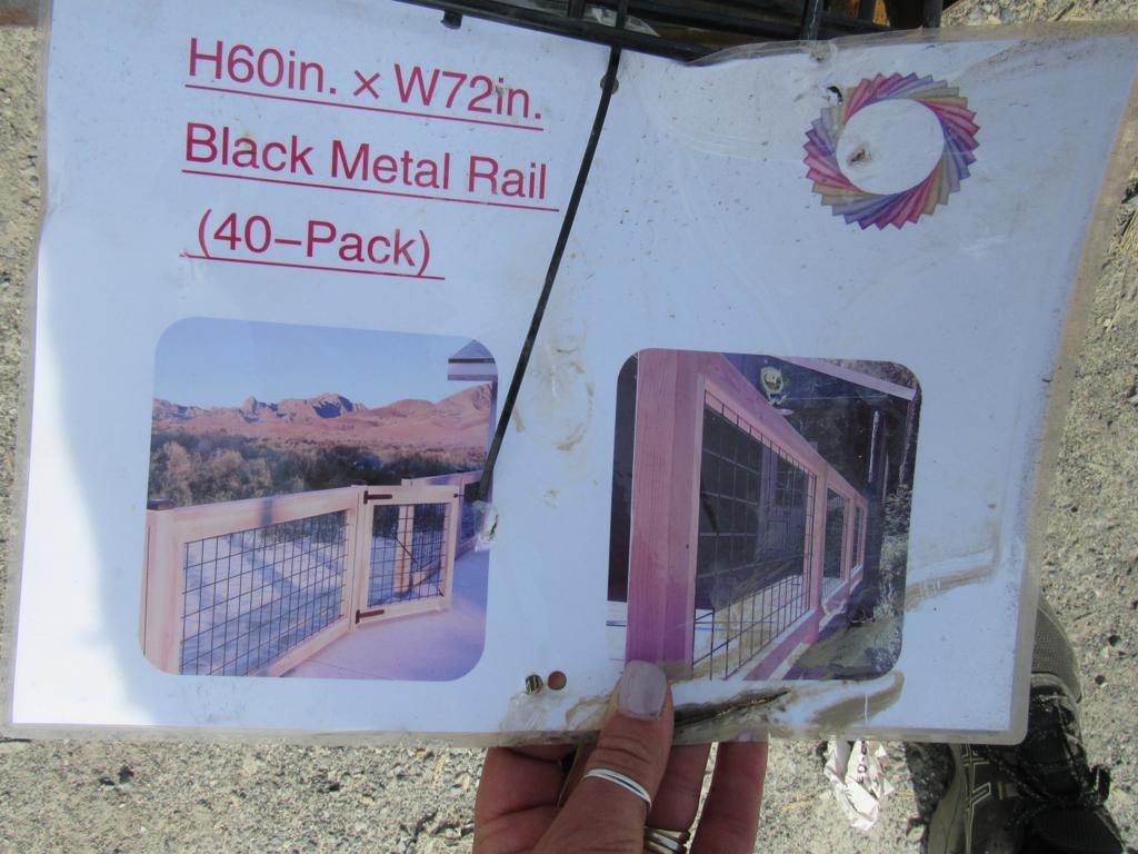 60" x 72" Black Metal Rail Panel