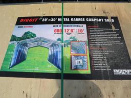 EINGP MSC2030F Steel Carport & Sidewalls