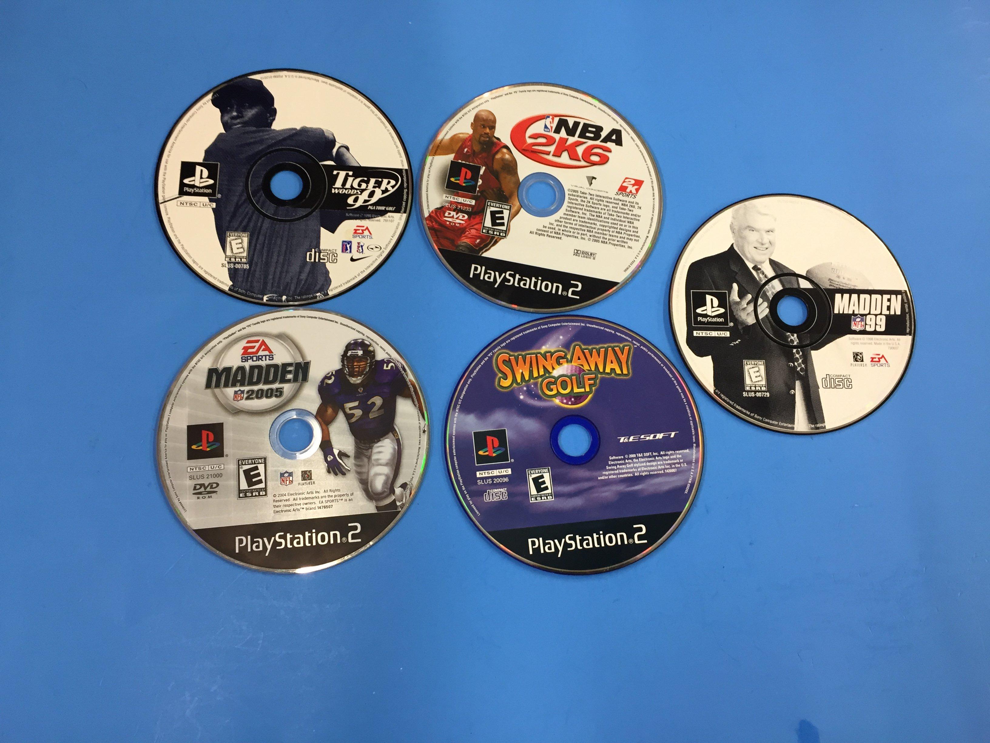 5 Count Lot of Loose Disc Video Games