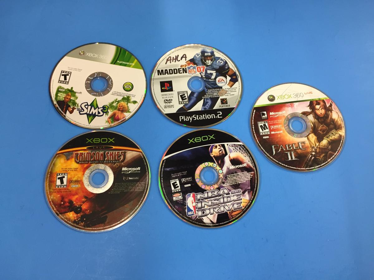 5 Count Lot of Loose Disc Video Games