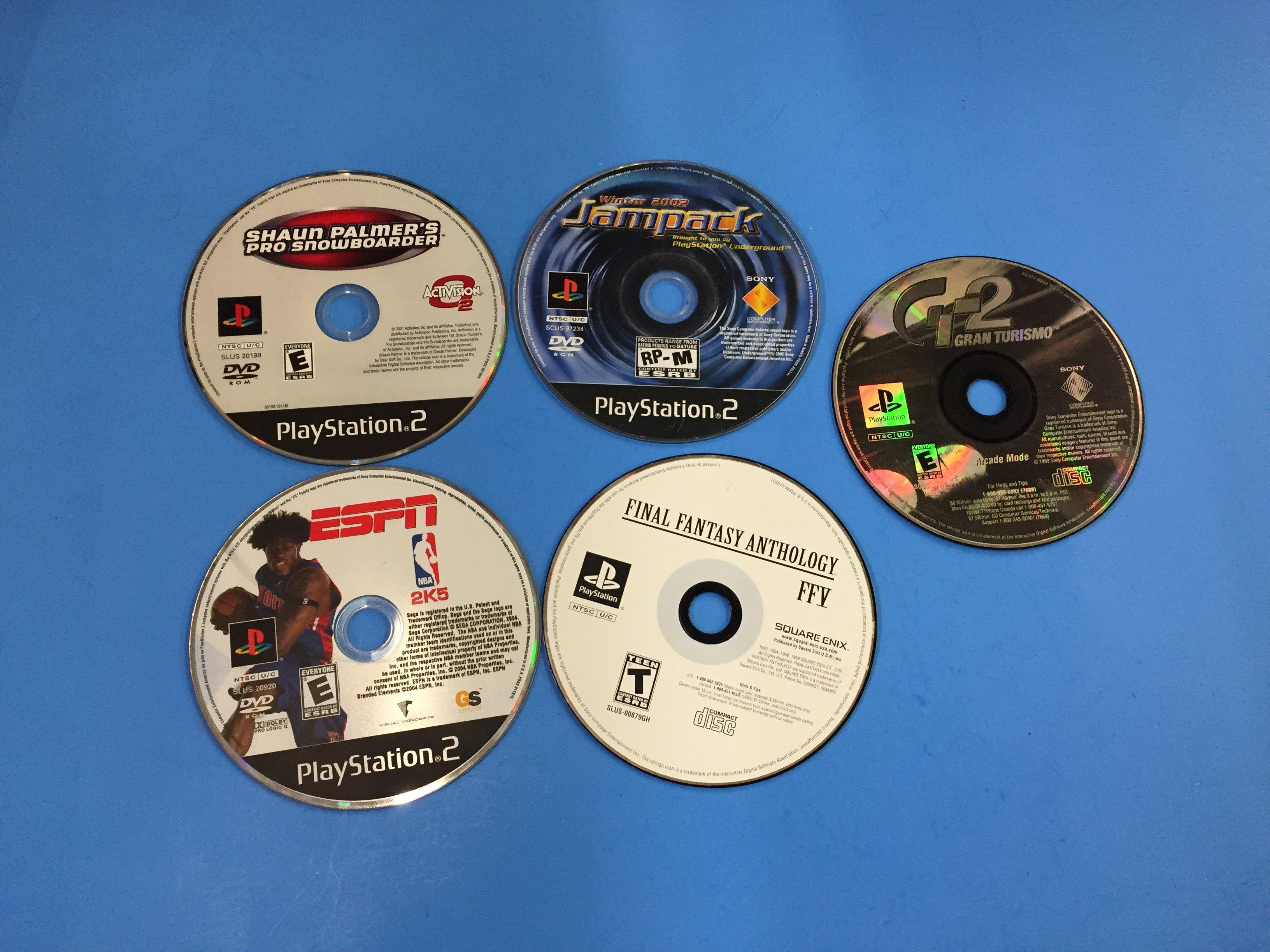 5 Count Lot of Loose Disc Video Games