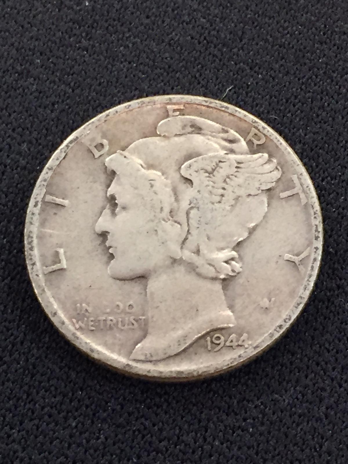 1944 United States Mercury Dime - 90% Silver Coin