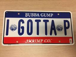 "I Gotta P" Bubba Gump Shrimp License Plate