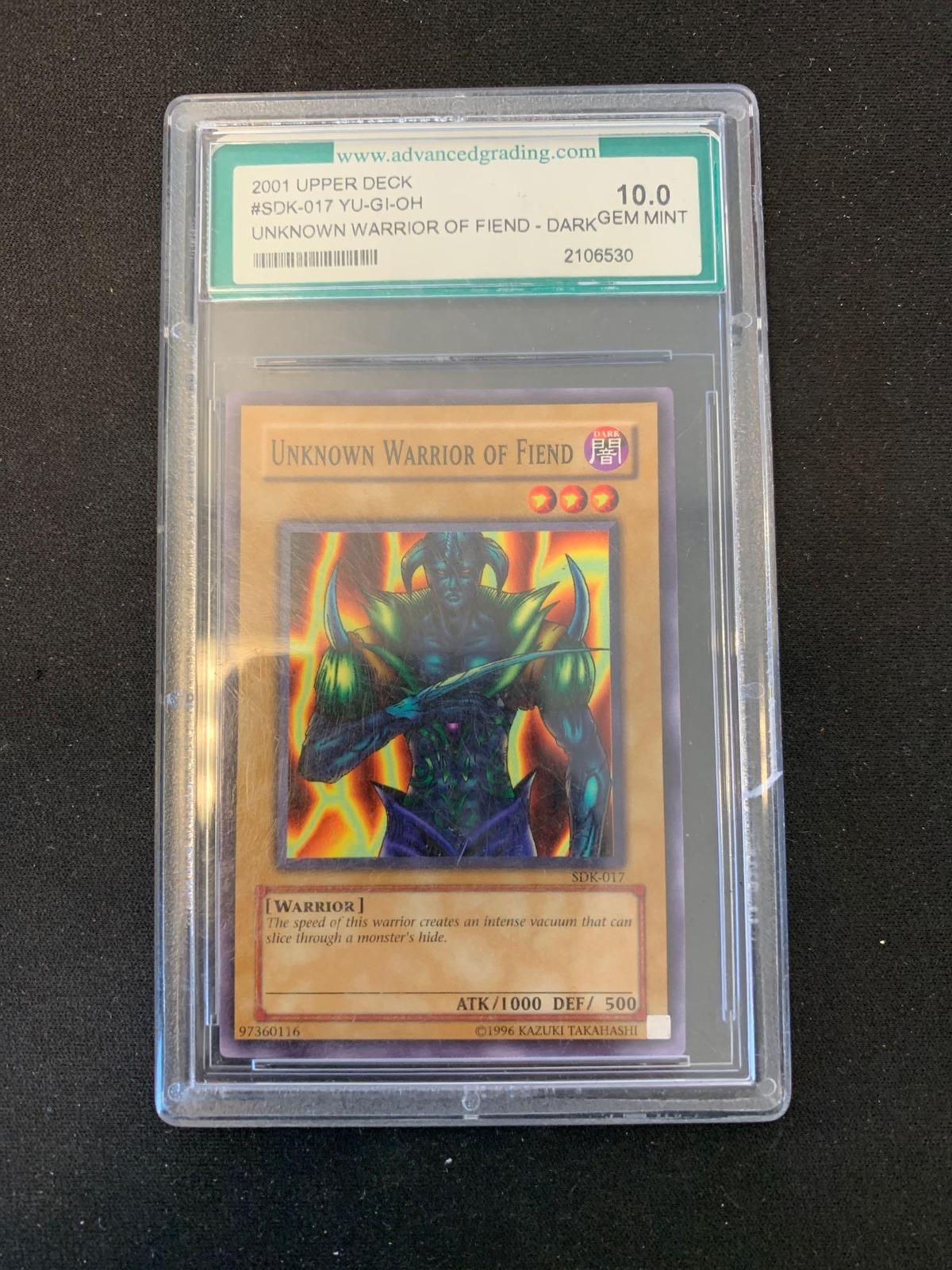AGS Graded 2001 Yugioh Unknown Warrior of Fiend - Gem Mint 10.0