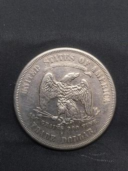 1874-S United States Trade Silver Dollar - 90% Silver Coin from Estate