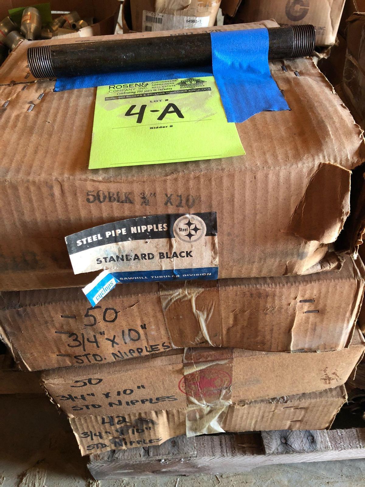 Approx (250) 3/4 in x 10 in steel pipe nipples