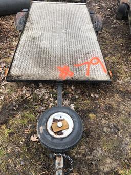 8 ft x 4 ft treadplate single axle cart trailer