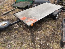 8 ft x 4 ft treadplate single axle cart trailer