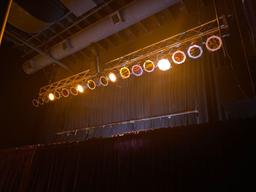 Professional Rear Stage spot lighting and trussing.