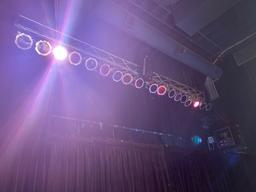 Professional Rear Stage spot lighting and trussing.