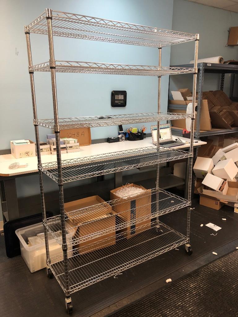Stainless Steel 6 Shelf Rack Approx. 6'