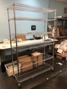 Stainless Steel 6 Shelf Rack Approx. 6'