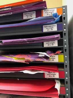 Contents of Shelf. Various Colors and Sizes of Text Weight Paper 28 X 40