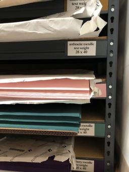 Contents of Shelf. Various Colors and Sizes of Text Weight Paper 28 X 40